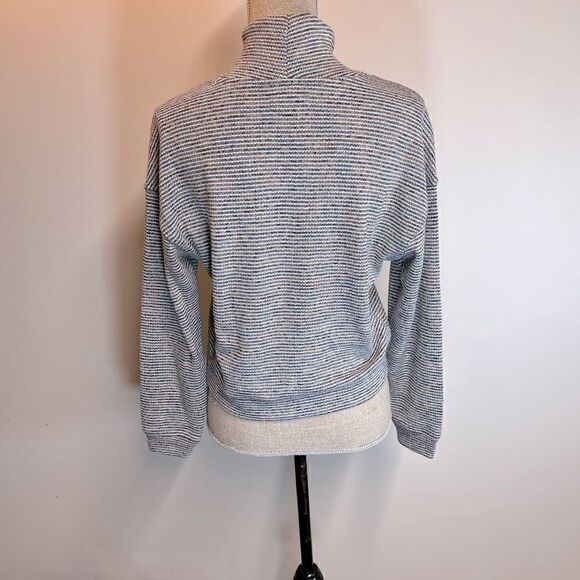 Madewell Mockneck Crop Glittery Stripe Sweater Womens S - Picture 5 of 9
